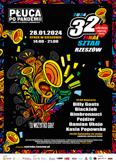 plakat promujący 32. Finał Wielkiej Orkiestry Świątecznej Pomocy