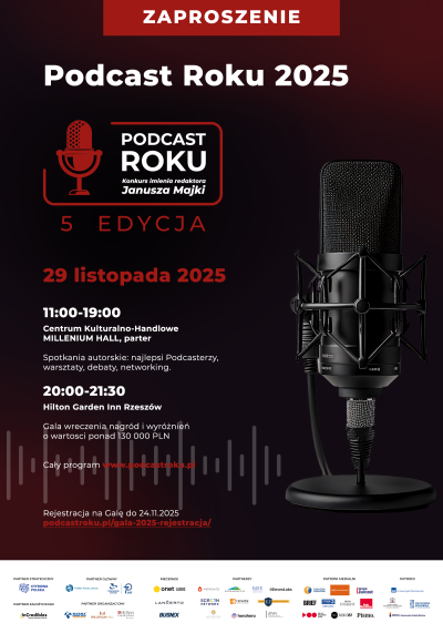 Plakat promujący Podcast Roku 2025