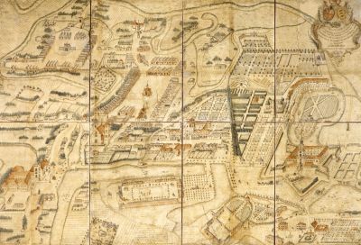 Plan z widokiem Rzeszowa z 1762 roku, wykonane przez kapitana K.H....