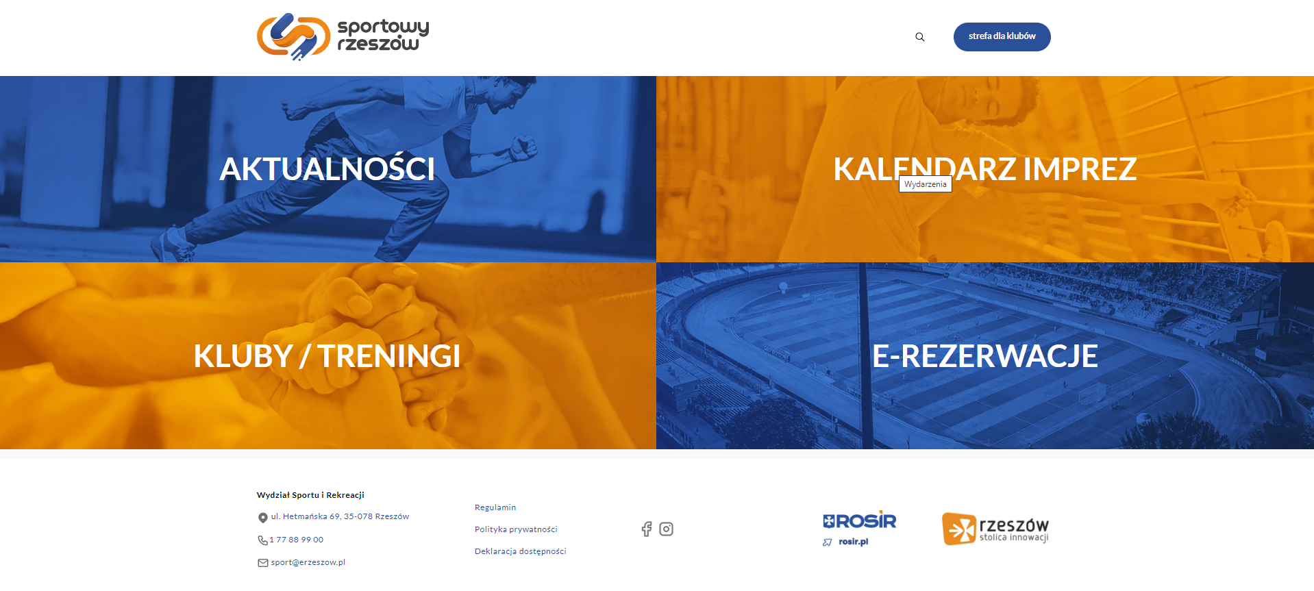 Grafika strony sportowyrzeszow.pl