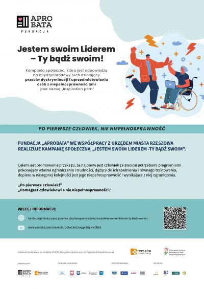 Plakat kampanii społecznej 'Jestem swoim Liderem - Ty bądź swoim'