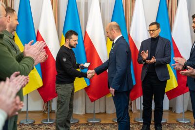 Spotkanie Prezydenta Rzeszowa Konrada Fijołka z Prezydentem Ukrainy Wołodymyrem Zełenskim, fot. Adam Lampart, Urząd Miasta Rzeszowa